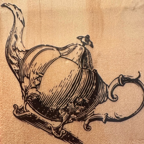 Pumpkin Teapot Rubber Stamp - Picture 1 of 1